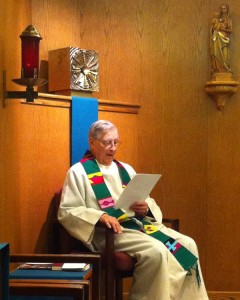 Fr. Arthur presiding at mass on the Feast of Michael Rua – 29 October 2013